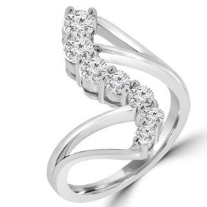 Genuine Diamond Engagement Promise Cocktail Ring